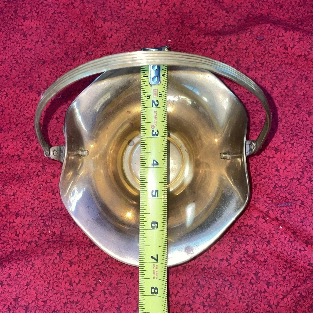SOLID BRASS BASKET‎ SWING HANDLE GRAPES Vintage